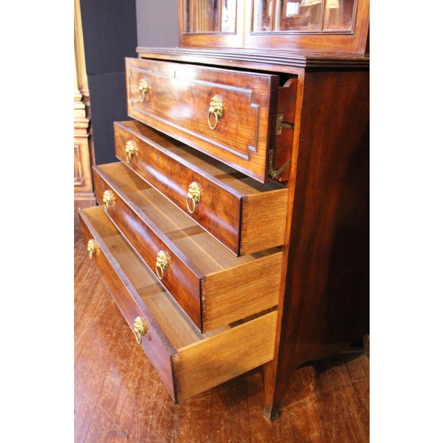 Circa 1790 English George III Period Secretaire Bookcase For Sale - Image 15 of 17