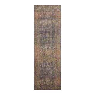 Jean Stoffer x Loloi Bradbury Ink / Multi 2'-6" x 8'-0" Runner Rug For Sale
