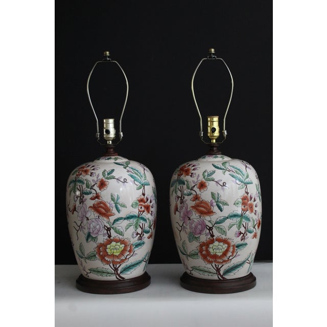 Early 20th Century Chinese Imari Style Lamps - a Pair For Sale - Image 9 of 12