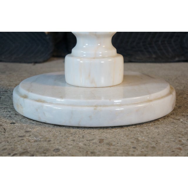 Mid Century Italian Marble Scalloped Pedestal Side Table Sculpture Stand For Sale - Image 10 of 16