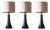 Mid-Century Blue Glass Table Lamp from Hyllinge, 1960s, Set of 3 For Sale