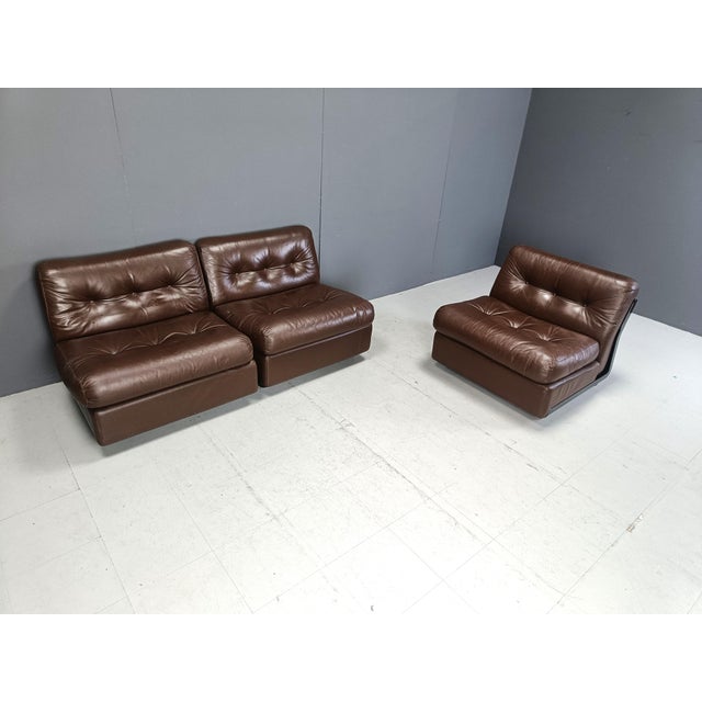 Mario Bellini Model Amanta Modular Sofa by Mario Bellini for B&b Italia, 1970s, Set of 3 For Sale - Image 4 of 11