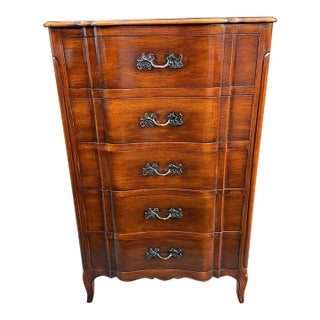 Early 20th Century Provincial Style Fruitwood Tall Chest of Drawers For Sale