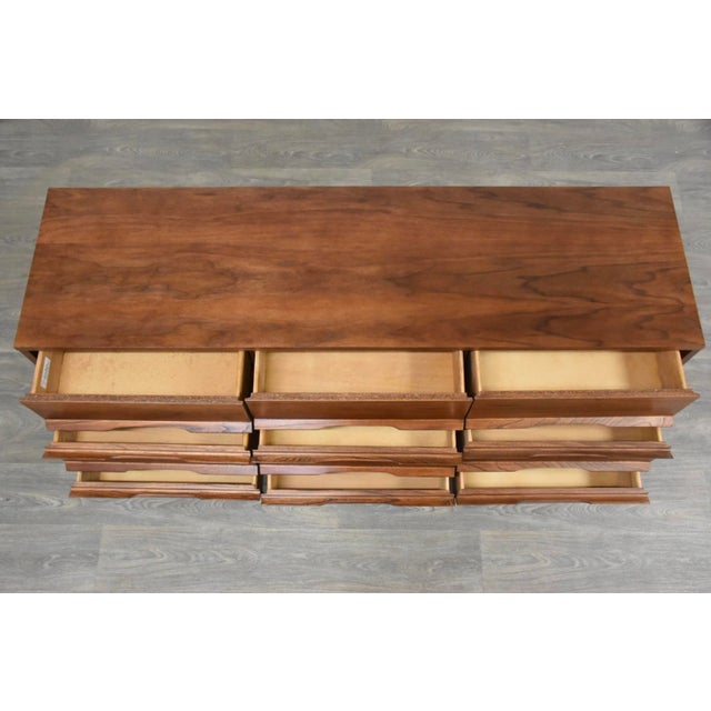 1960s Refinished Walnut Mid Century Dresser For Sale - Image 4 of 9