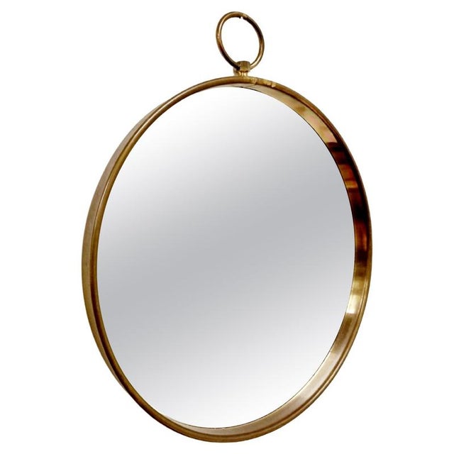 Mid-Century Modern Mirror with Brass Frame, 1890s For Sale - Image 6 of 6