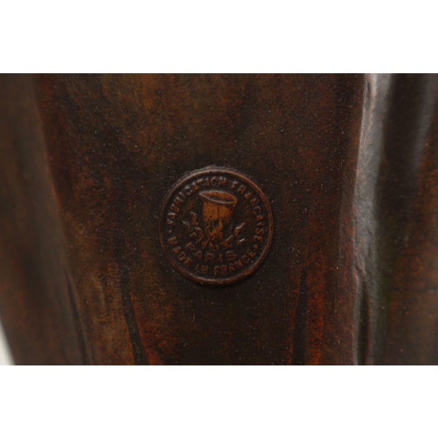 Late 19th Century Antique French Art Nouveau Patinated Metal Table Lamp For Sale - Image 5 of 12
