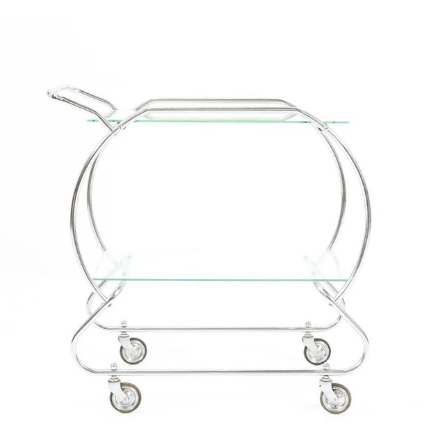 Art Deco Nickel-Plated Brass Serving Trolley, 1930s For Sale - Image 6 of 13