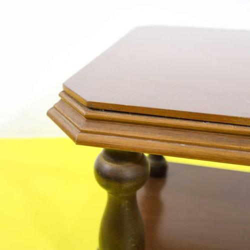Wooden Coffee Table with Turned Legs and Top For Sale - Image 4 of 6