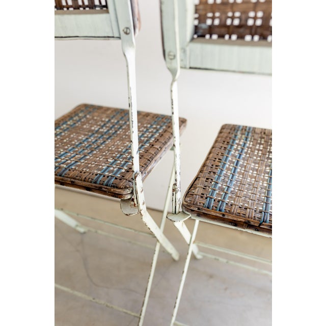 Late 19th Century Pair of French Rattan Folding Chairs For Sale - Image 12 of 13