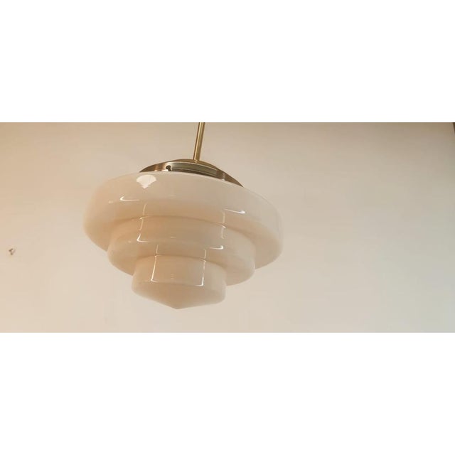 Mid-Century Modern Brass and Glass Ceiling Lamp For Sale - Image 3 of 16