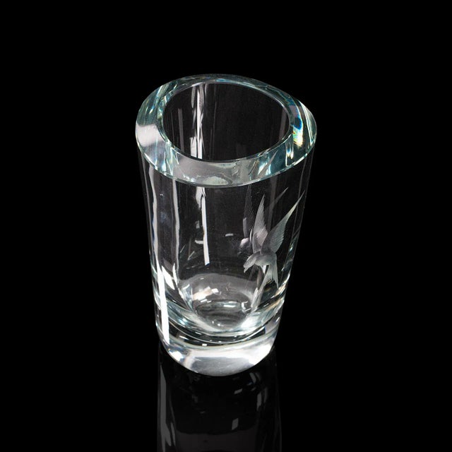 Glass 1960s Vintage Swedish Decorative Art Glass Flower Vase For Sale - Image 7 of 13