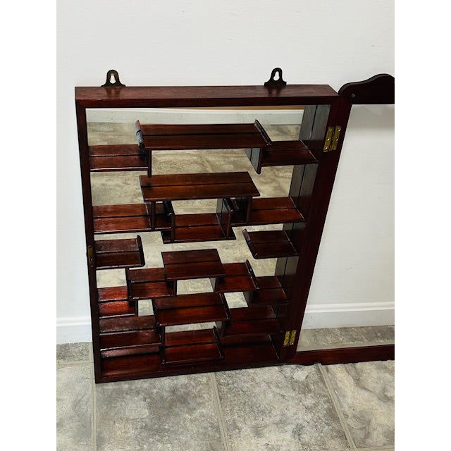 Vintage Chinese Solid Rosewood Oriental Wall Curio For Sale - Image 4 of 16