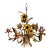 Vintage Boho Patinated Tole Chandelier For Sale