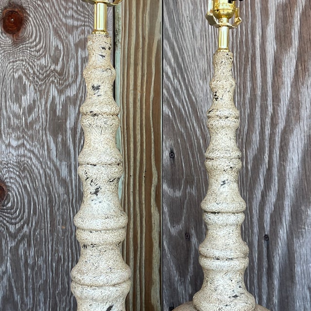 Vintage Boho Patinated Long Neck Lamps - a Pair For Sale - Image 4 of 8