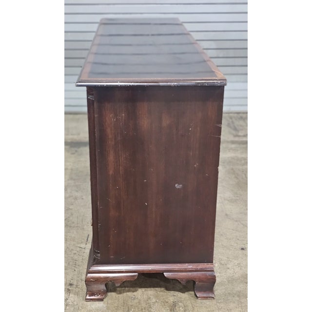Brown Late 20th Century Stickley Banded Mahogany Dresser Chest of Drawers Dovetail Construction For Sale - Image 8 of 15