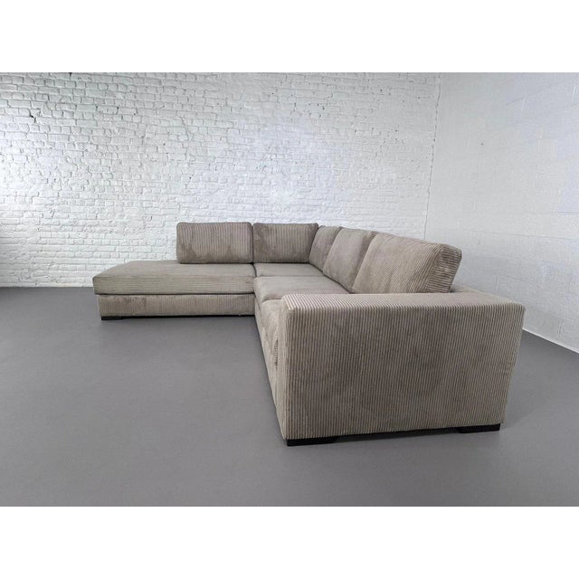 Vintage Corduroy Corner Sofa For Sale - Image 11 of 18