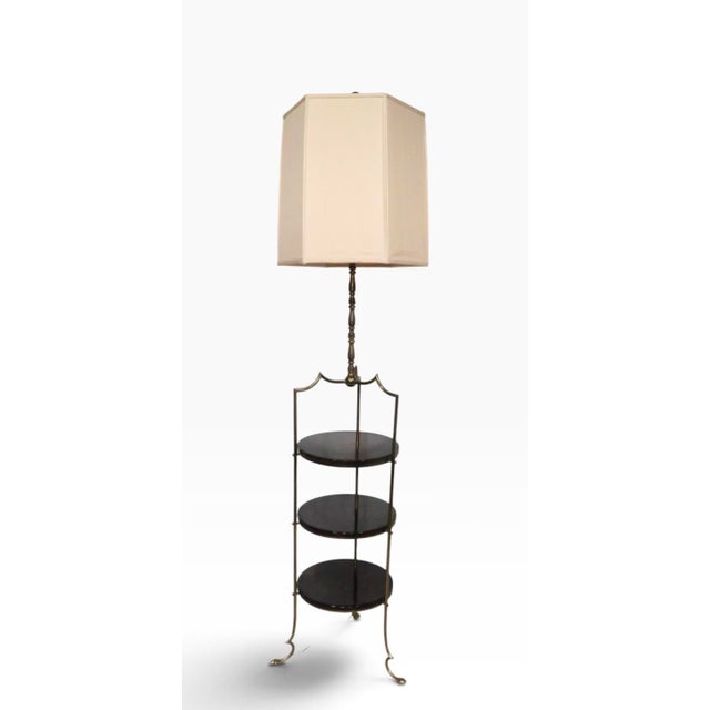 Mid 20th Century Regency Three Tier Floor Lamp Shelf For Sale - Image 9 of 13
