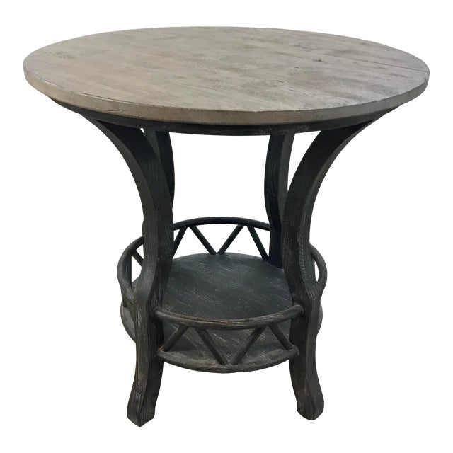 Rustic Gray and Brown Distressed Wood End Table Chairish
