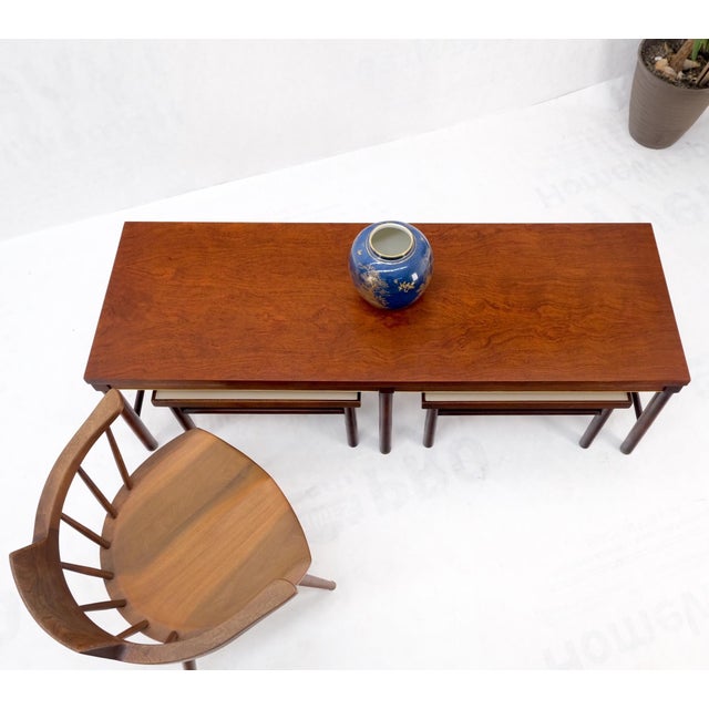 Set of 3 Mid Century Modern Nesting Coffee Side End Occasional Tables MINT! For Sale - Image 6 of 15