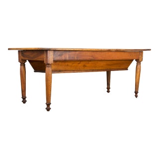 19th Century Country French Provincial Farmhouse Walnut Dough Table or Petrin Kitchen Table For Sale