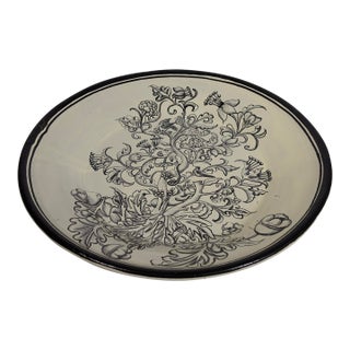Manolo Contreras Mexican Folk Art Plate With Birds & Flowers – 20" For Sale