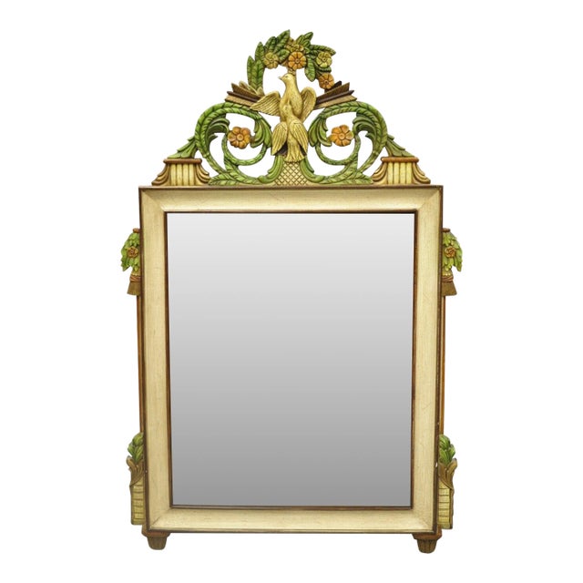 Vintage French Victorian Neoclassical Style Bird 55" Wall Mirror With Arrows For Sale