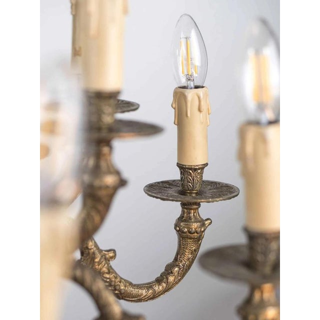 16th Century Two-Story Chandelier in Polished Brass For Sale - Image 6 of 7