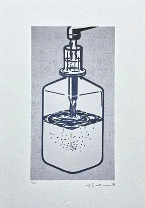 After Roy Lichtenstein, "Blue Bottle", 1990s, Silk-Screen