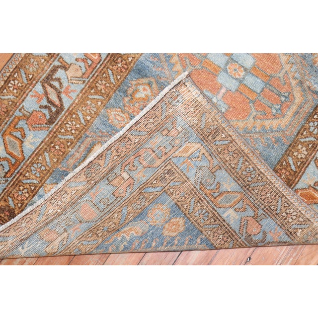 1920s Blue Orange Traditional Persian Malayer Rug For Sale - Image 11 of 18
