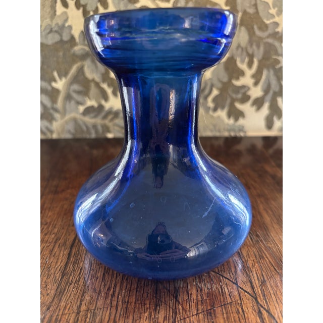 Vintage Hyacinth Cobalt Glass Forcing Vase For Sale In Portland, ME - Image 6 of 6