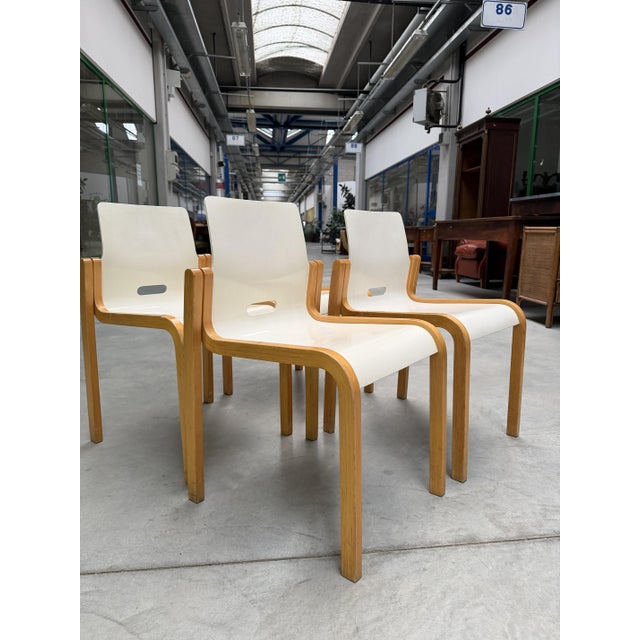 Vintage Nordic Lacquered Wooden Chairs, 1970s, Set of 4 For Sale - Image 6 of 11