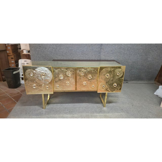 Brass and Murano Glass Sideboard from Justfurnituress SRL For Sale - Image 11 of 18