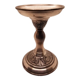 1980s Vintage Silverplated Candlestick Embossed For Sale