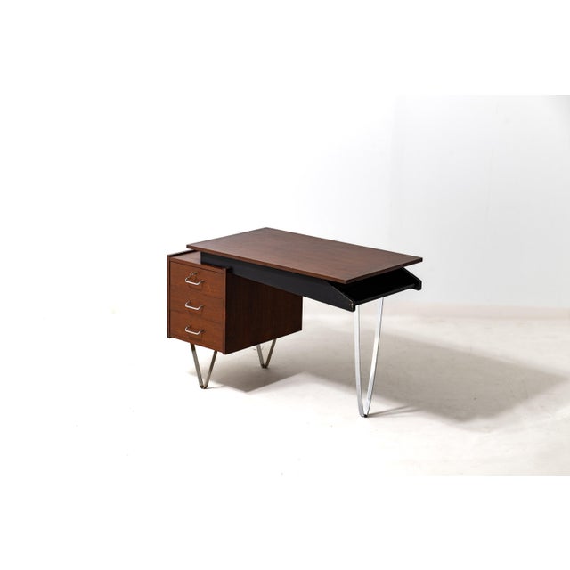 1950s Minimalist Floating Hairpin Desk by Nijkerk, 1950s For Sale - Image 5 of 11
