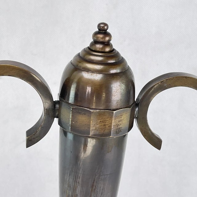 Metal Art Deco Double Arm Lamps by Degué, 1940s, Set of 2 For Sale - Image 7 of 12