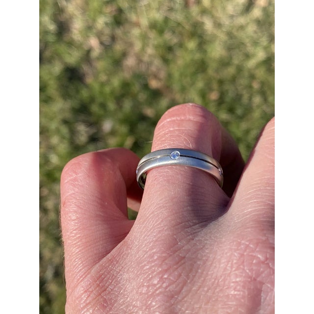 Metal The Chestnut: Signed Gentleman's Platinum Band Set with Natural Diamonds For Sale - Image 7 of 9