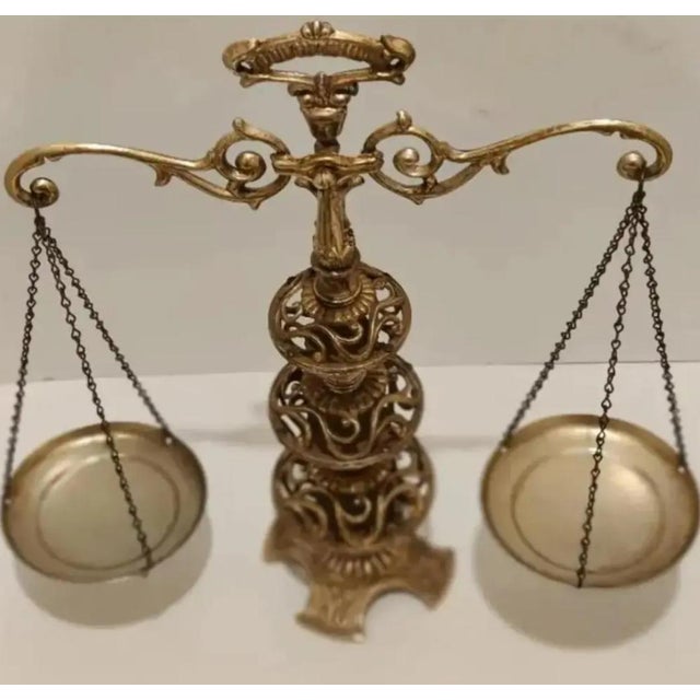 1960s 1960s Hollywood Regency Ornate Decorative Filigree Balance Scale For Sale - Image 5 of 12