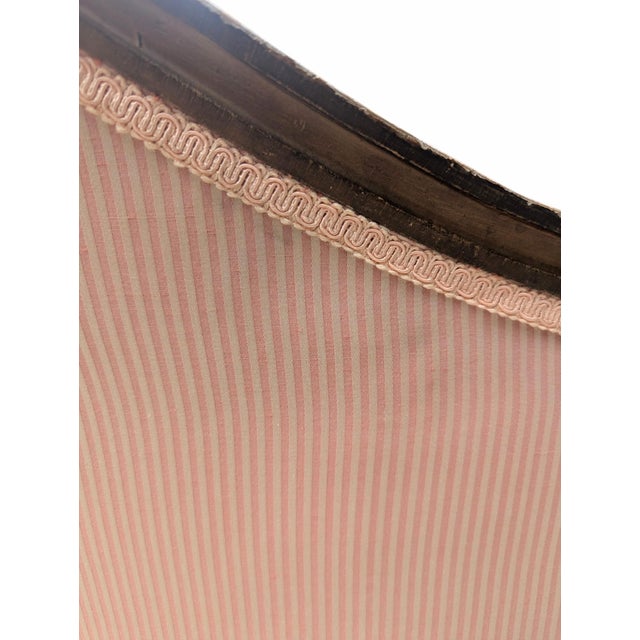 Late 19th Century Bergere Tub Chair With Light Pink Ticking Stripe Upholstery For Sale - Image 15 of 17