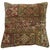 Pillow made from an antique Persian Kurd rug in rustic tones. Measures: 17" x 18".