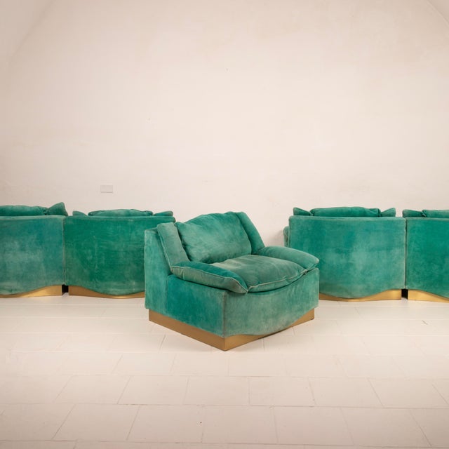 1970s STROPICCIO Lounge Chairs by Luciano Frigerio for Frigerio Di Desio, 1975, Set of 4 For Sale - Image 5 of 14