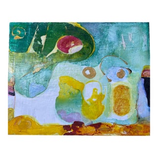 "Moss and Sunlight" Abstract Beautiful Colorful Modern Painting by Artist Sonia Gold For Sale
