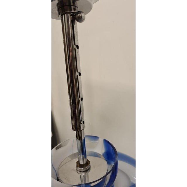 Space Age Hanging Light in Blue and White, 1980s For Sale - Image 12 of 15