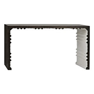Nelson Console, Ebony Walnut with White Detail For Sale