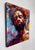 Abstract Soul Searching by Jon Wassom | Mixed Media on Canvas Portrait of a man with vibrant colors. For Sale - Image 3 of 5