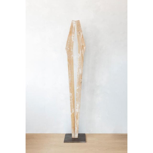 Contemporary Signes White Sculpture in Natural Wood by Jean-Baptiste Van Den Heede For Sale - Image 3 of 8