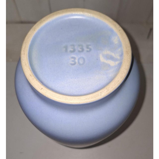 Vintage German Ceramic Vase with Blue Glaze, 1970s For Sale - Image 4 of 5