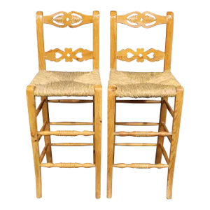 Country French Pine Barstools Pair