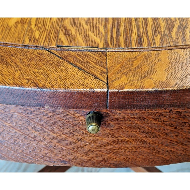 Antique American Quarter Sawn Oak Flip Top Mission Game Table by Gustav