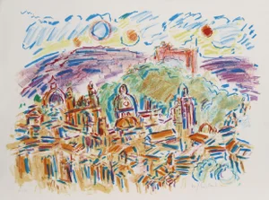 Wayne Ensrud, Enchanted City, Lithograph