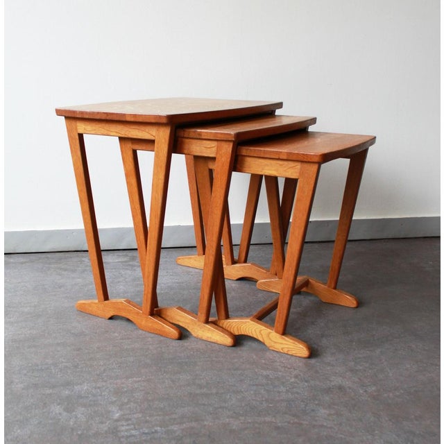 Vintage Danish Nesting Tables, 1960s, Set of 3 For Sale - Image 6 of 9